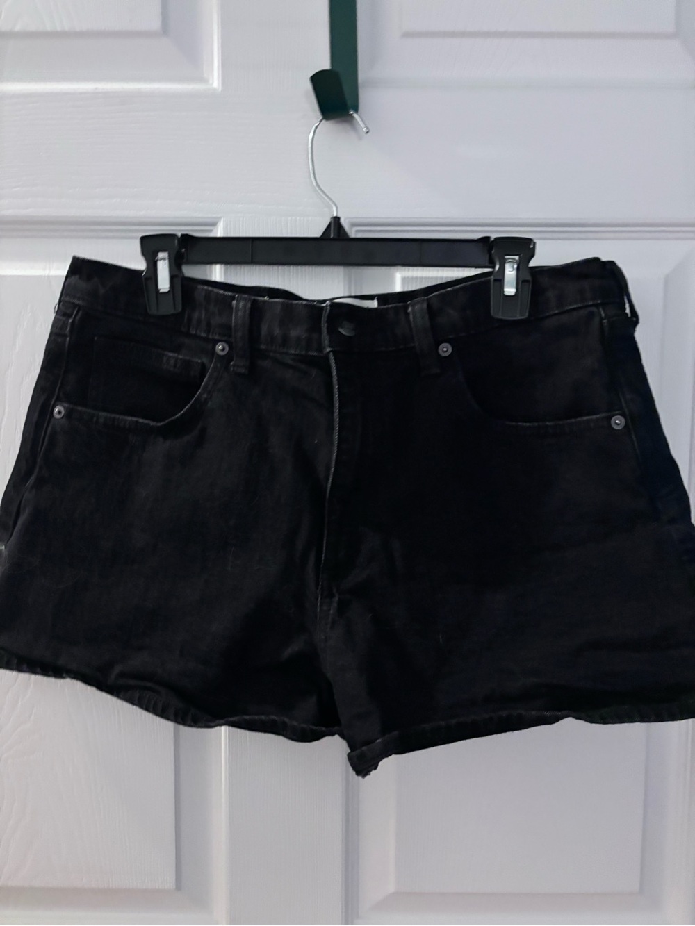 Black Women's High-Rise Denim Shorts